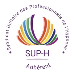 Logo du SUP-H, Syndicat Unitaire des Professionnels de l’Hypnose, mention Adhérent
